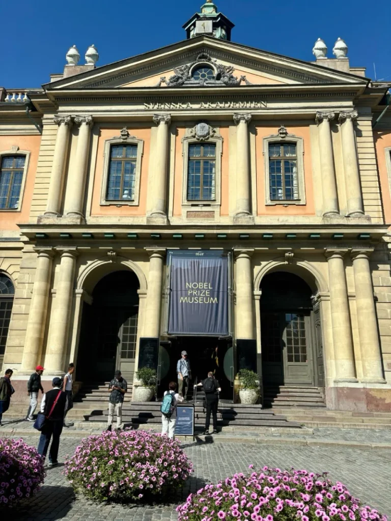 Entrance to the Nobel Prize Museum in Stockholm's Gamla Stan