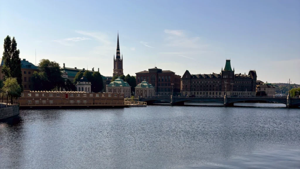 Stockholm waterfront and city skyline viewed from the water