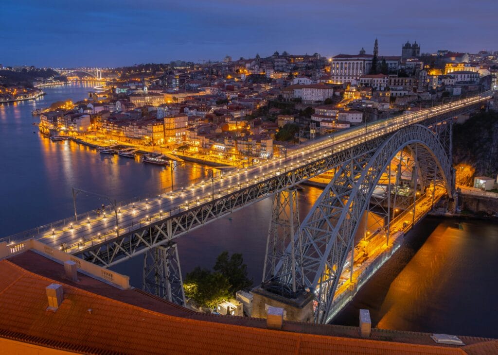 View of Porto at night