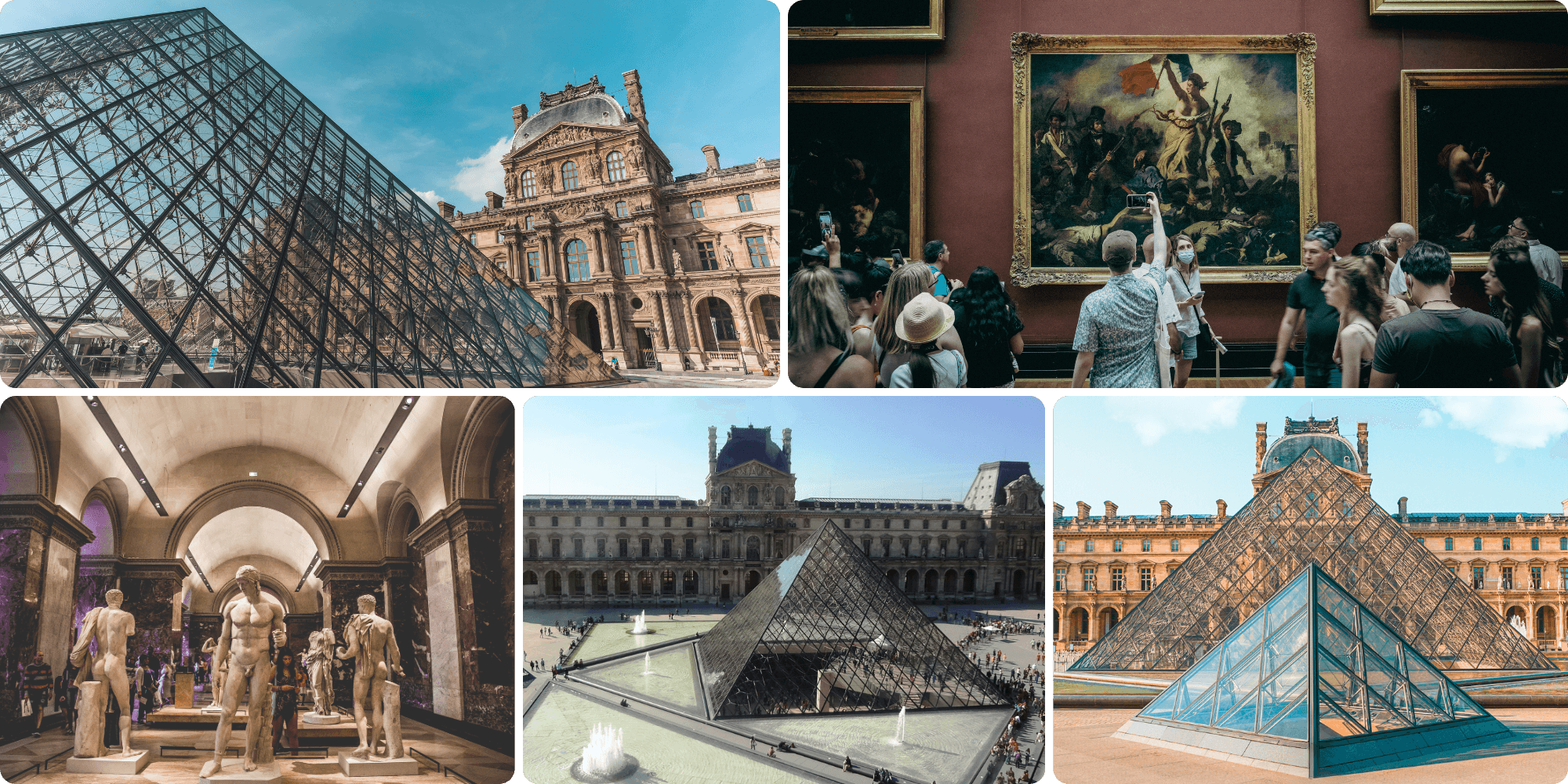 Louvre Museum photo collage