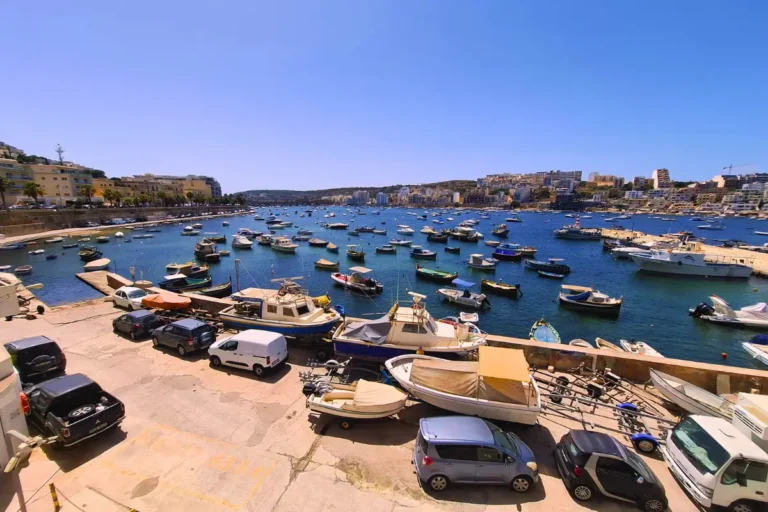 Marsaxlokk Port famous for its colorful Maltese luzzus