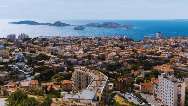 Sky View of Marseille City in France
