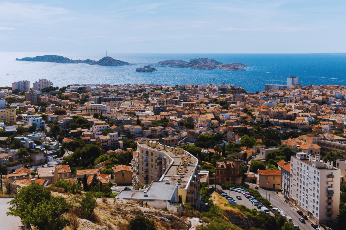 Sky View of Marseille City in France